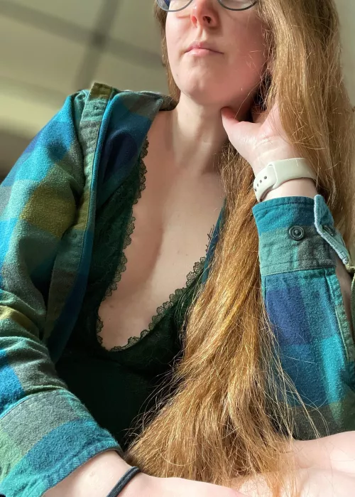 Teal flannel and copper locks