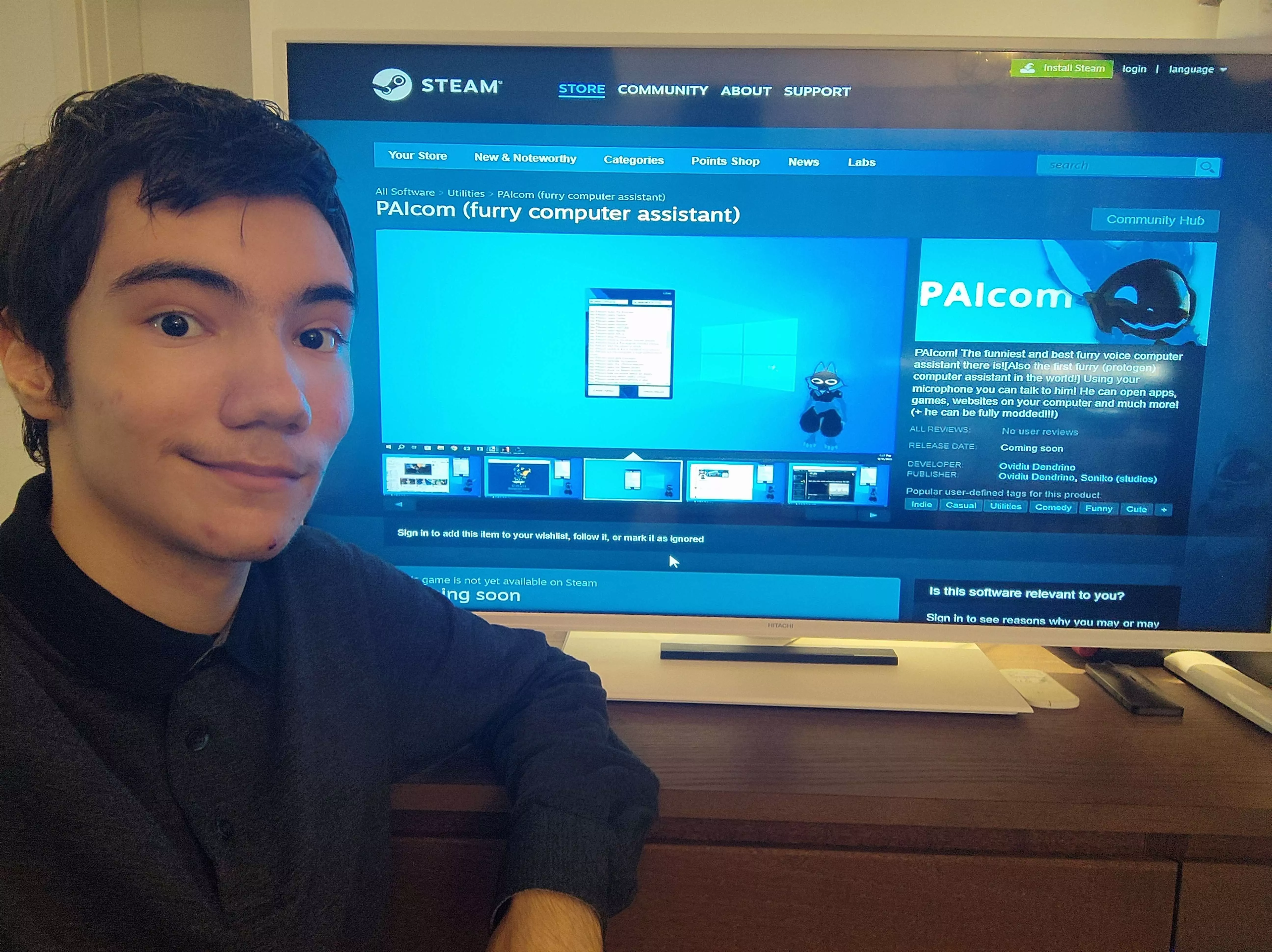 The funny protogen is finally on STEAM !! [PAIcom furry assistant]