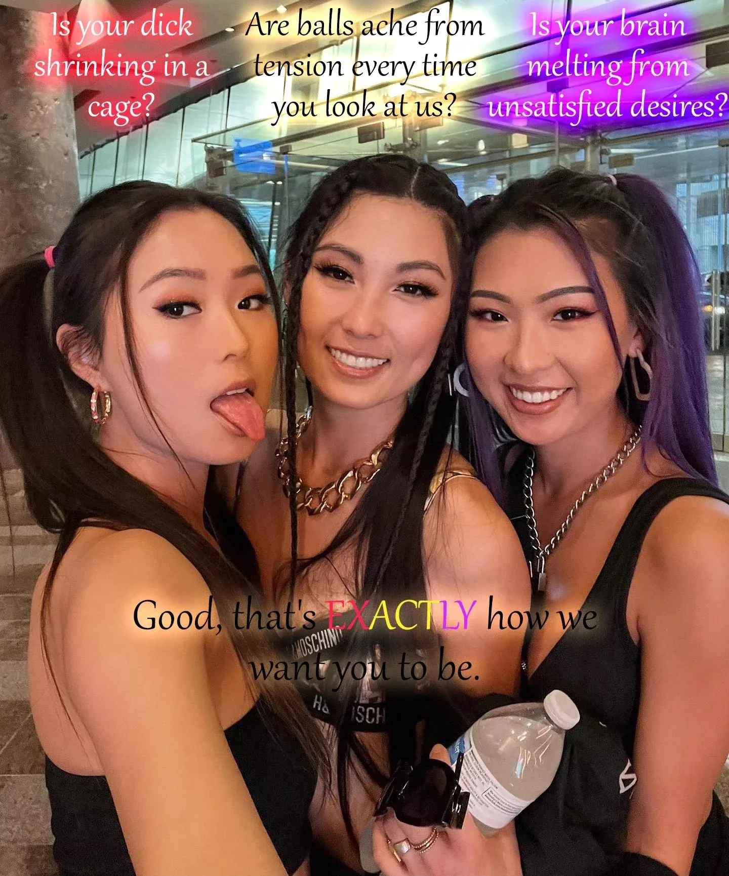 They tease you everywhere [femdom] [chastity] [asian] [public]