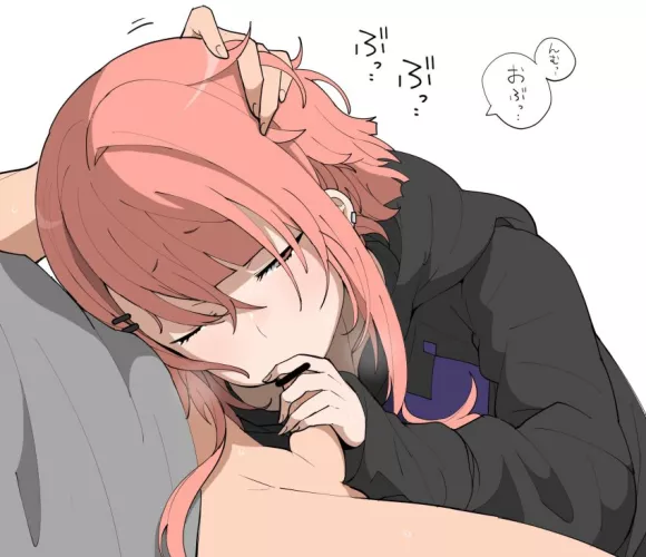 I can't help it when it's in front of me and you place your hand on my head...~♡