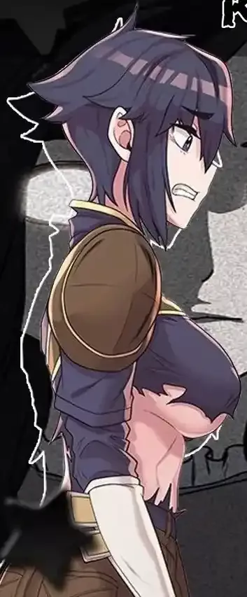 LF Color Source Color: 1girl, underboob, black eyes, blue hair, ripped shirt, belly.