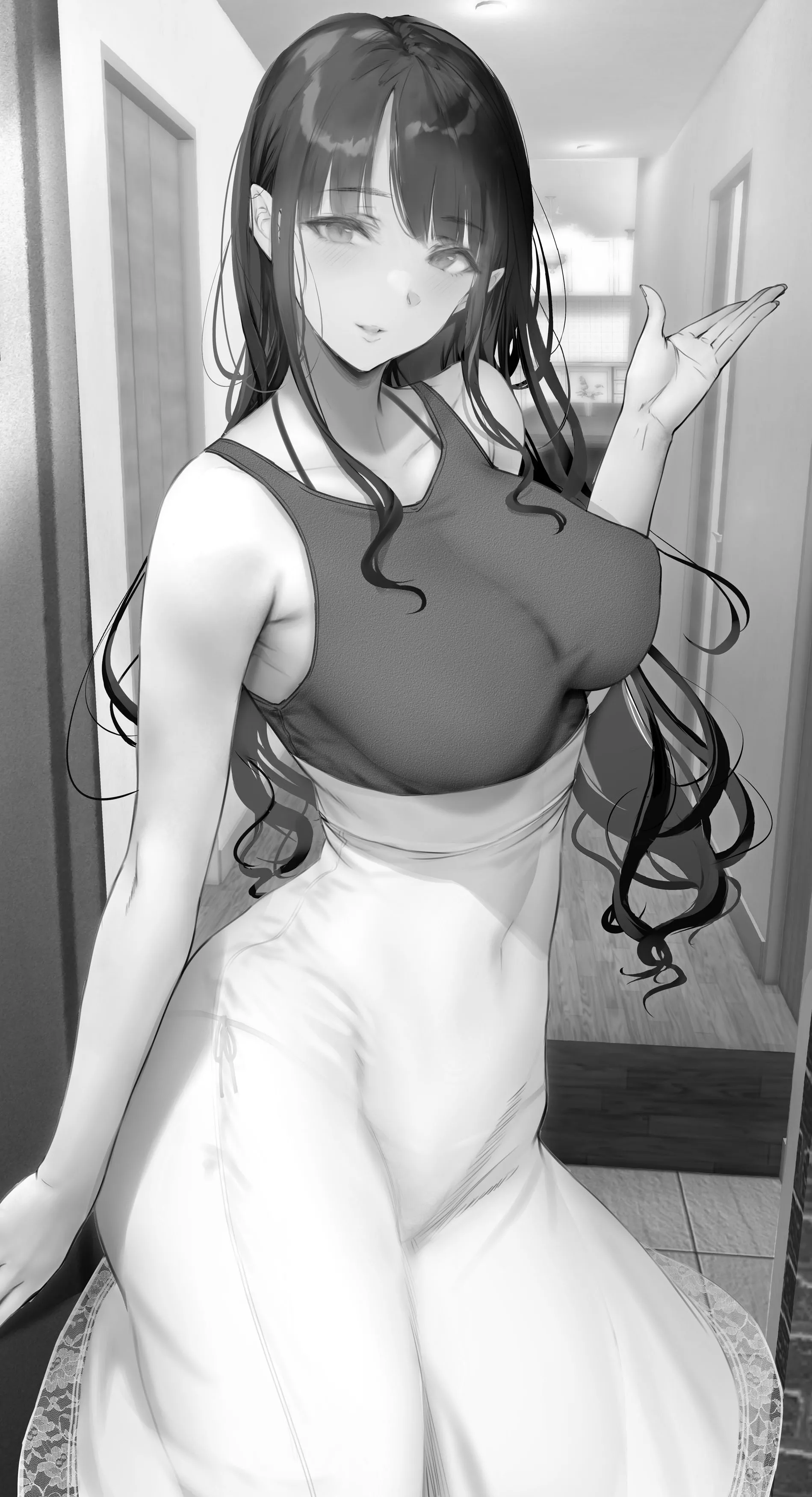 After you lost your keys on the way home you went to your landlady for a replacement, but the landlady couldn't find a replacement, so instead you just stay over at the landlady's place for one night. (Gentsuki) [Original]