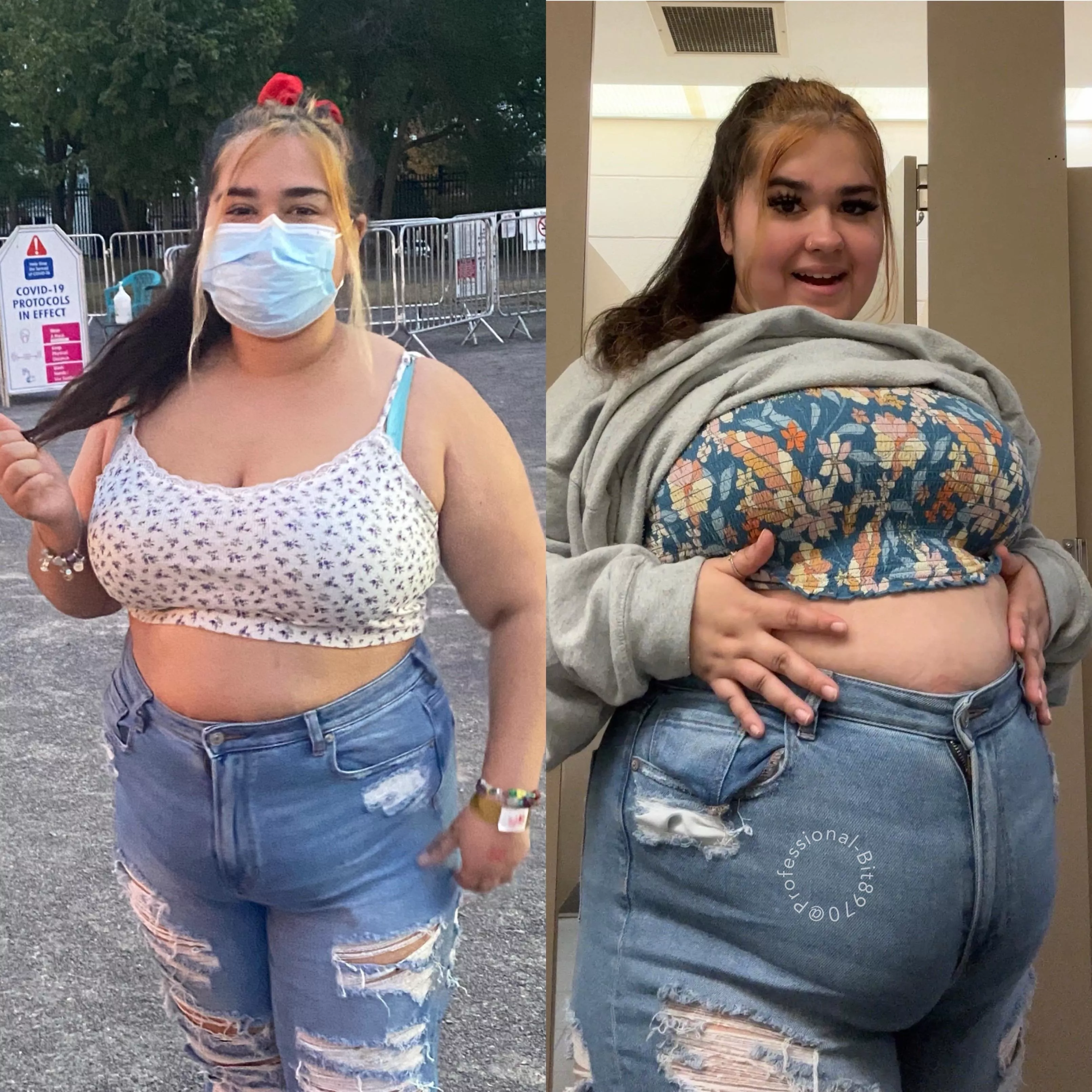 my jeans 30 lbs ago vs now🙈