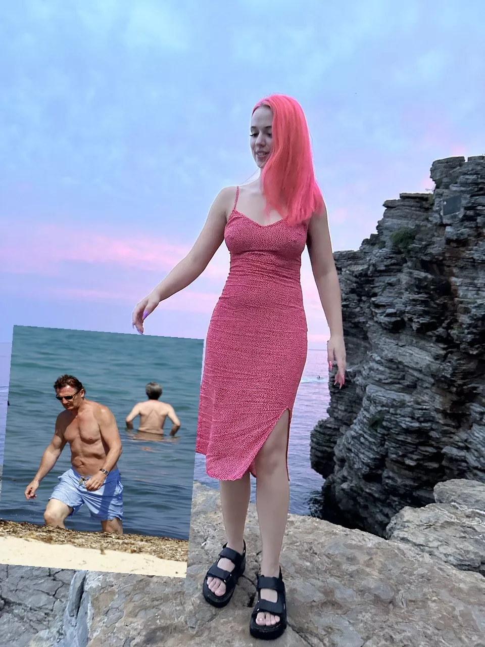 Waiting while Liam swimming