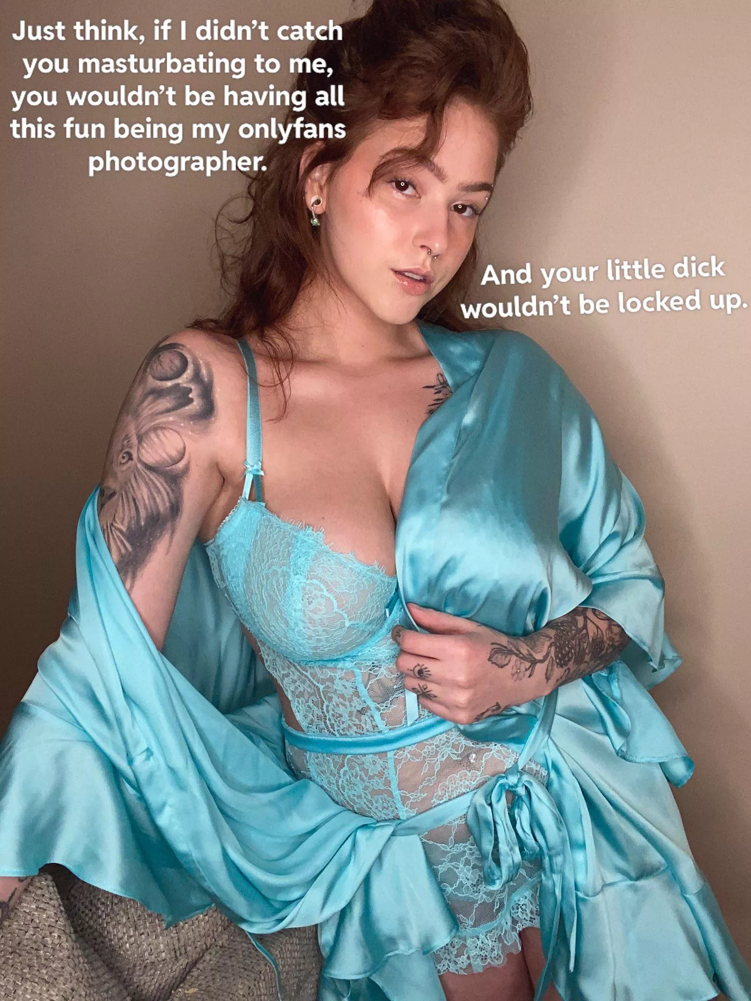 Your roommate caught you jerking off to her, now you’re working for her full time while being in chastity full time.