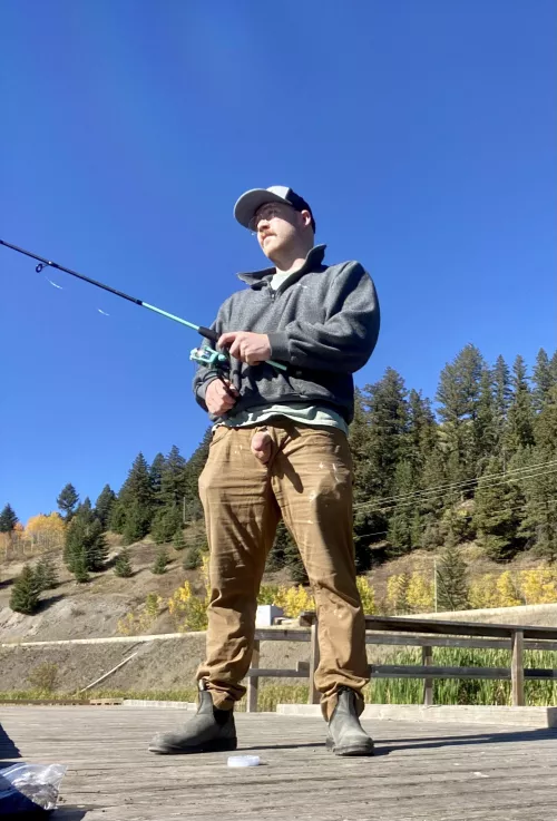 Out fishing, hoping someone will stop by to see my big catch