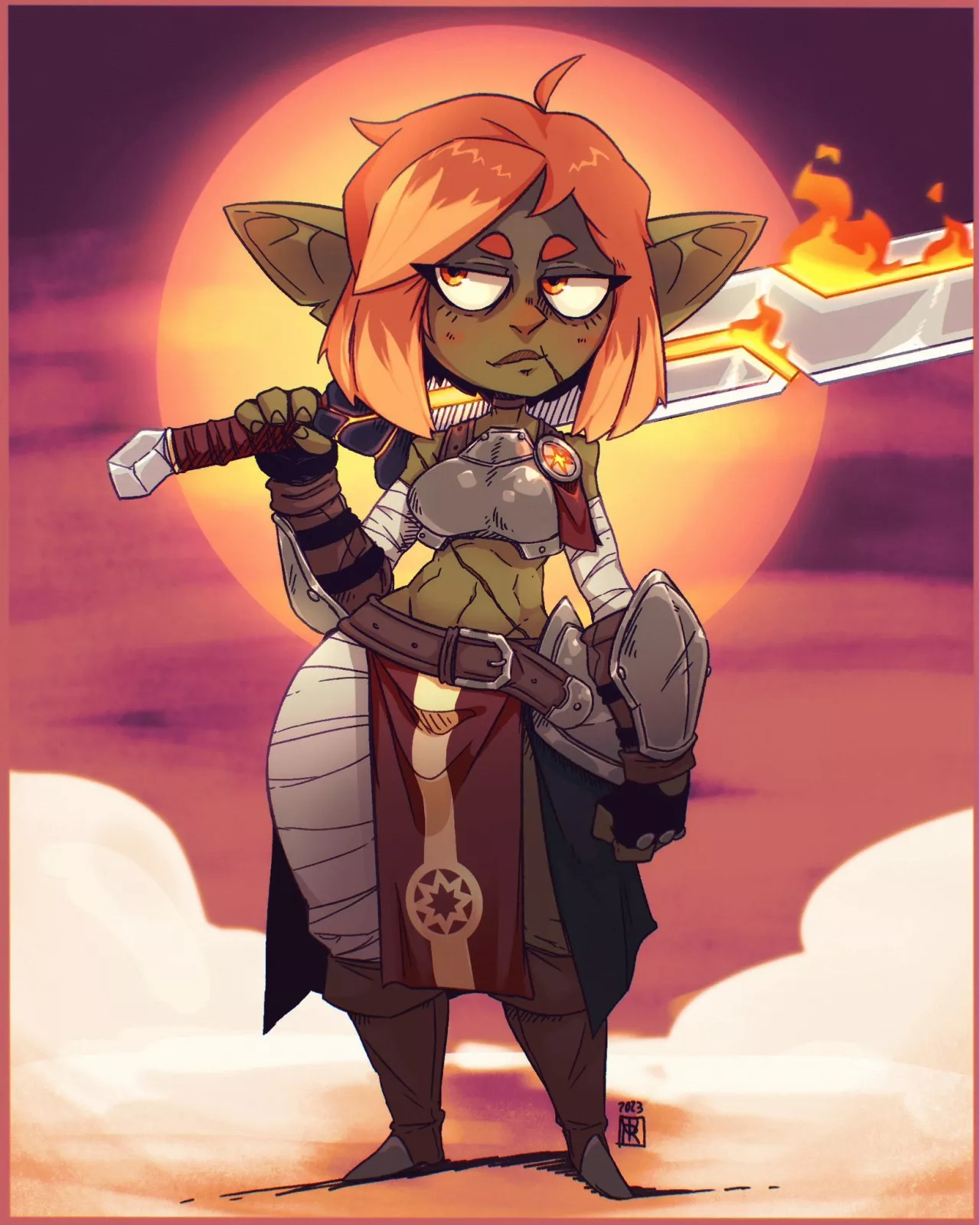 [sfw] Pik, goblin adventurer and champion of the sun, by urivart