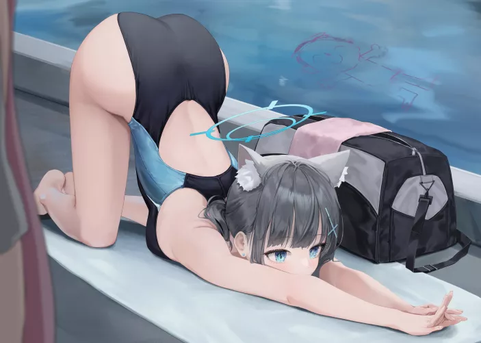 Shiroko stretching [Blue Archive]