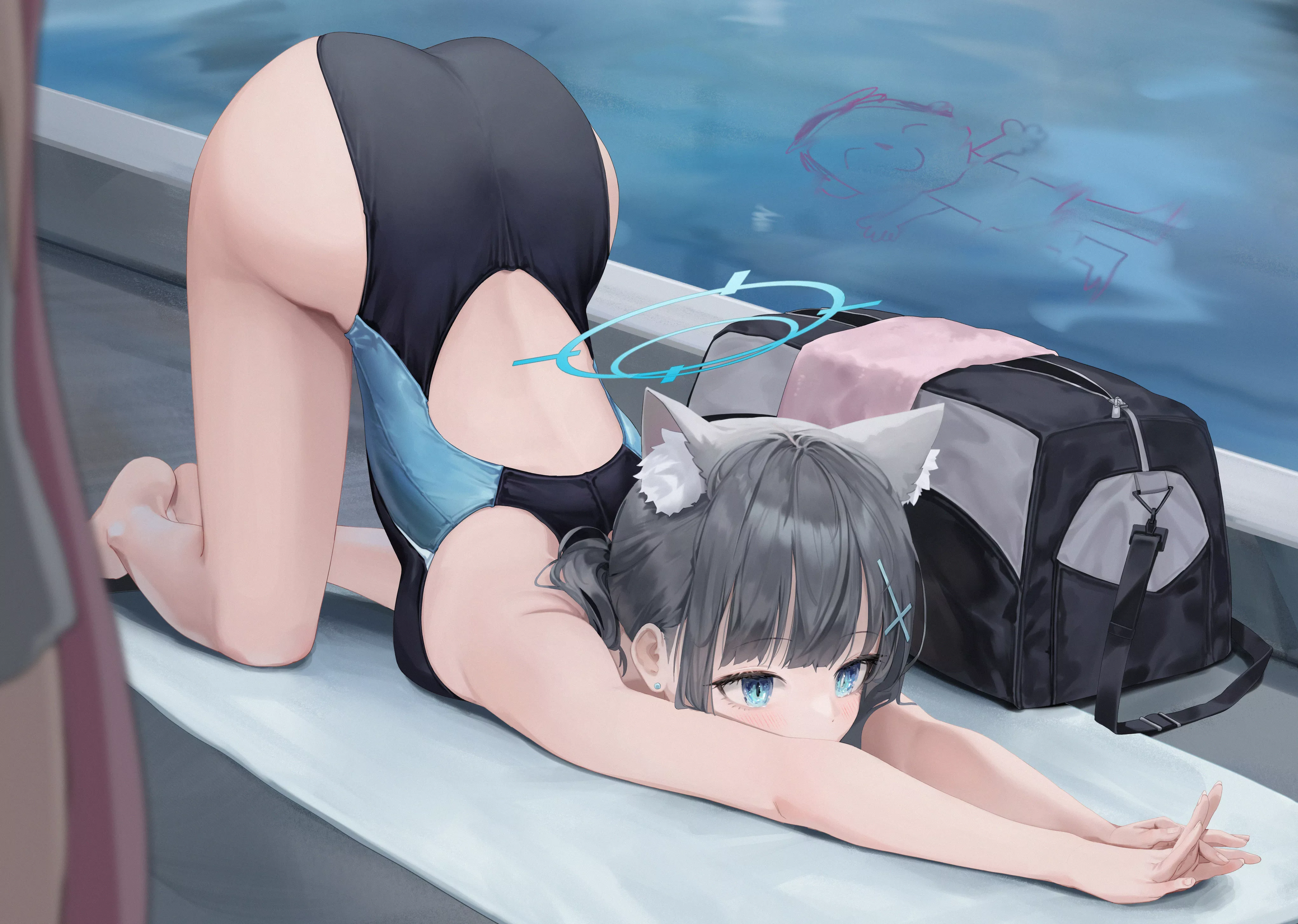 Shiroko stretching [Blue Archive]