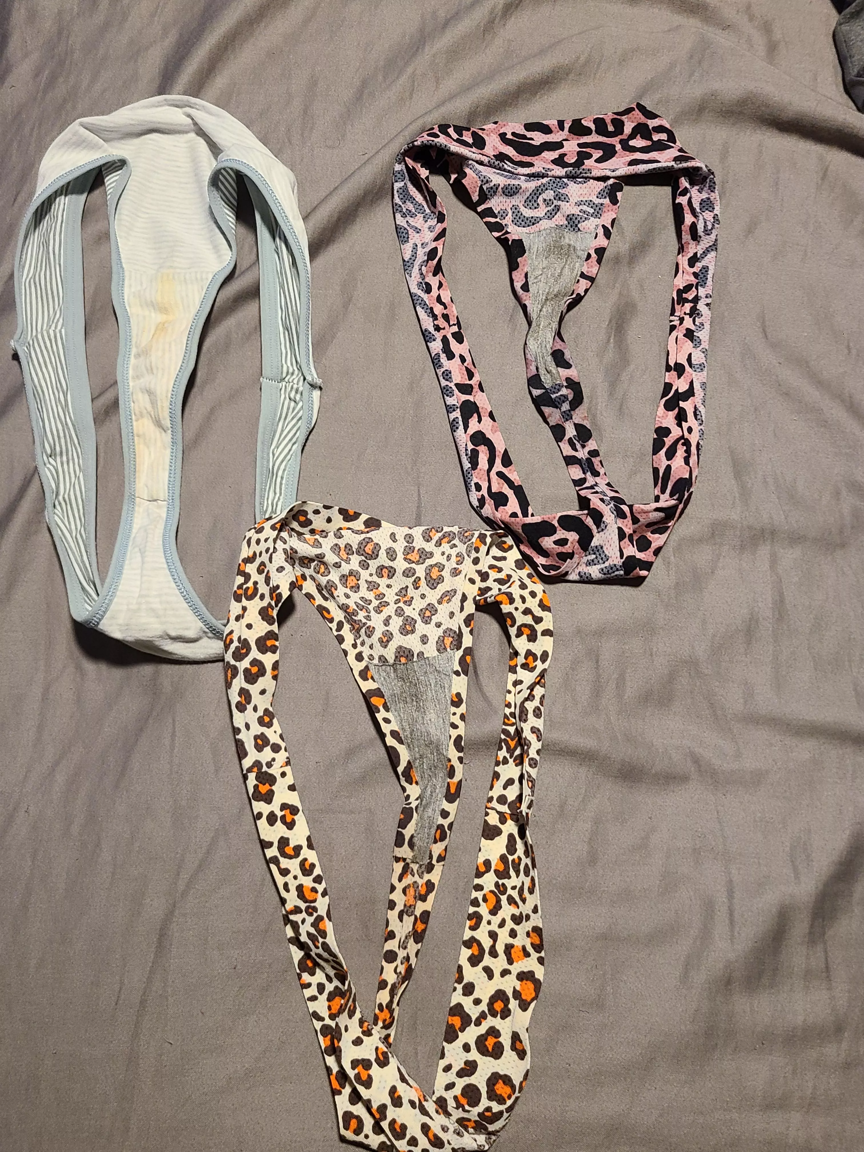 Some dirty thongs! 1 worn during a concert which got very smelly and sweaty!