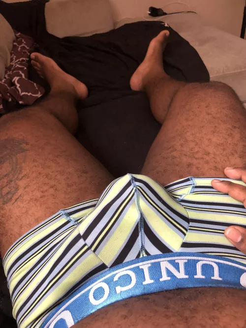 You like my big bulge, touch it. want to see more, chat to dm