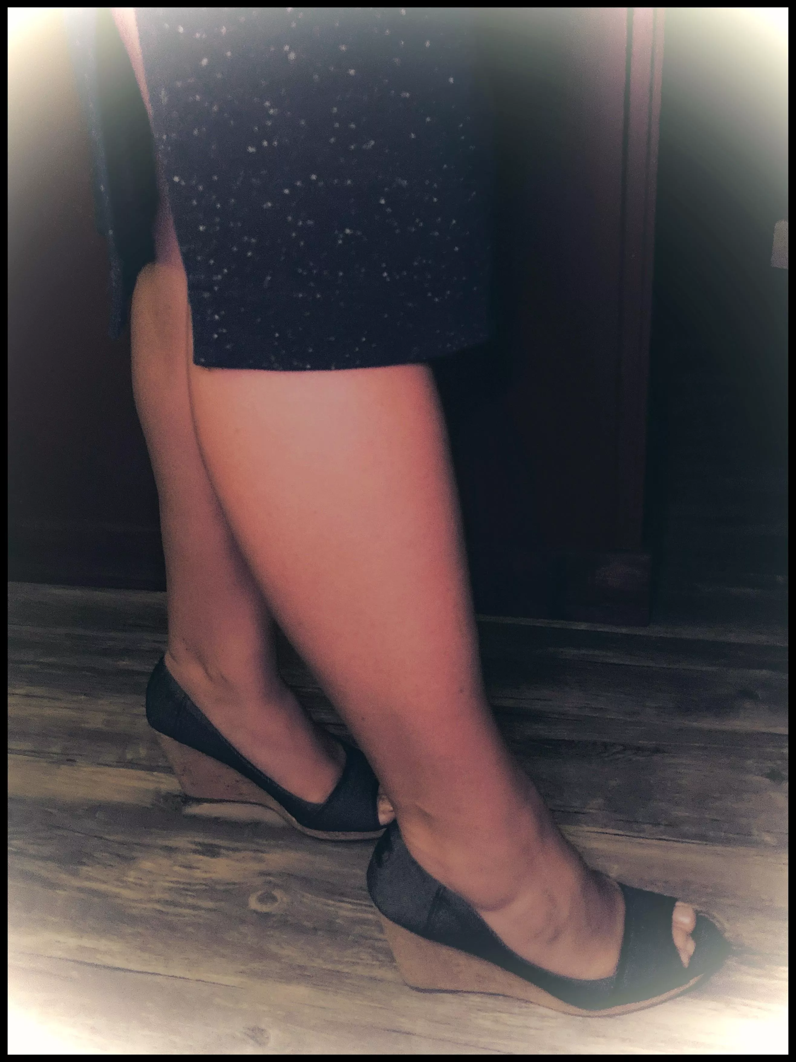 Denim look wedge (Toms), not my favorite wedge by any means but that do match a lot of things