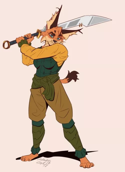 My big and strong floppa lady :D - Art by me 🍪