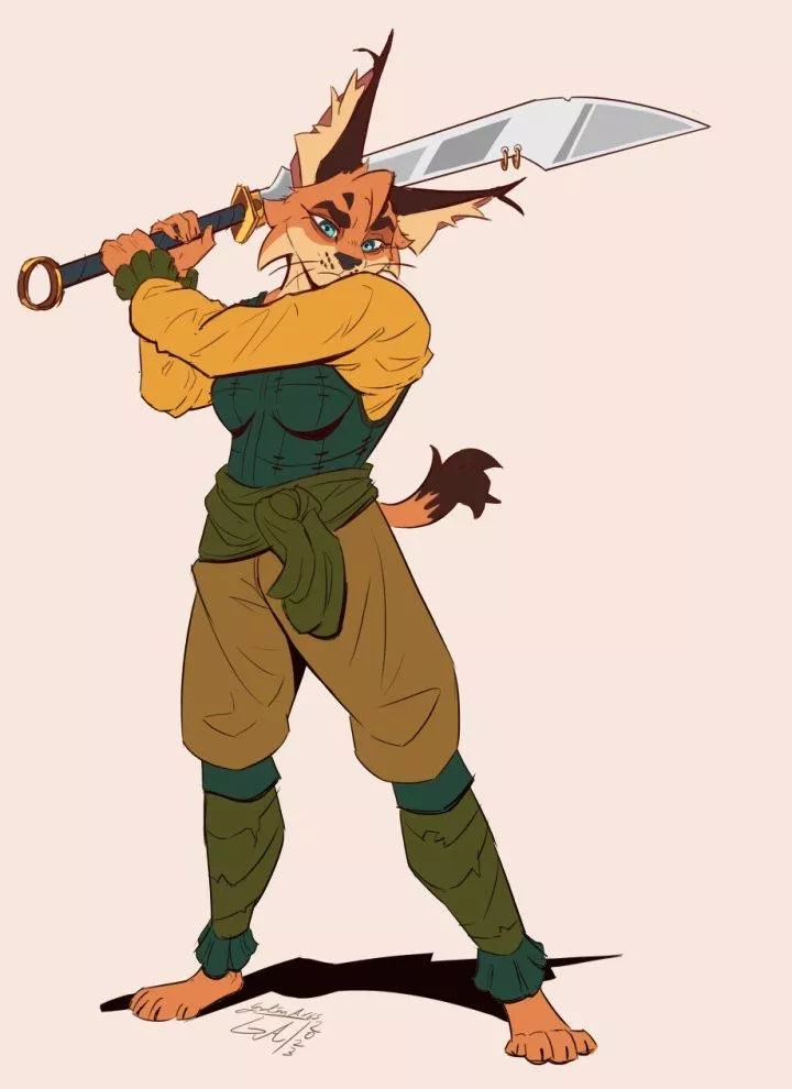 My big and strong floppa lady :D - Art by me 🍪