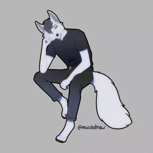 Posing & Clothing practice (Art by me @MuzzledMaw)