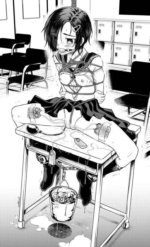 Stay here and be a good girl, if your quiet maybe the janitors won't notice your here tonight. See you in the morning slut.