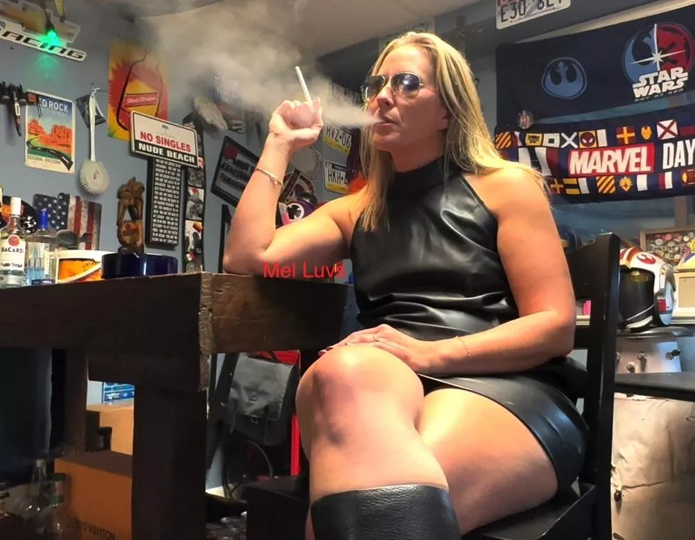 Thick Thigh Exhale....In leather and boots....