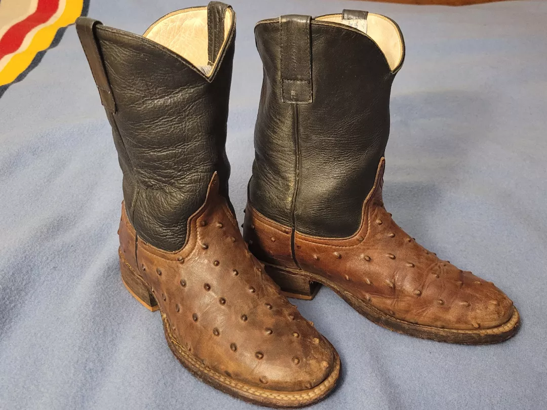 Vintage Anderson Bean ostrich boots (for someone very small)