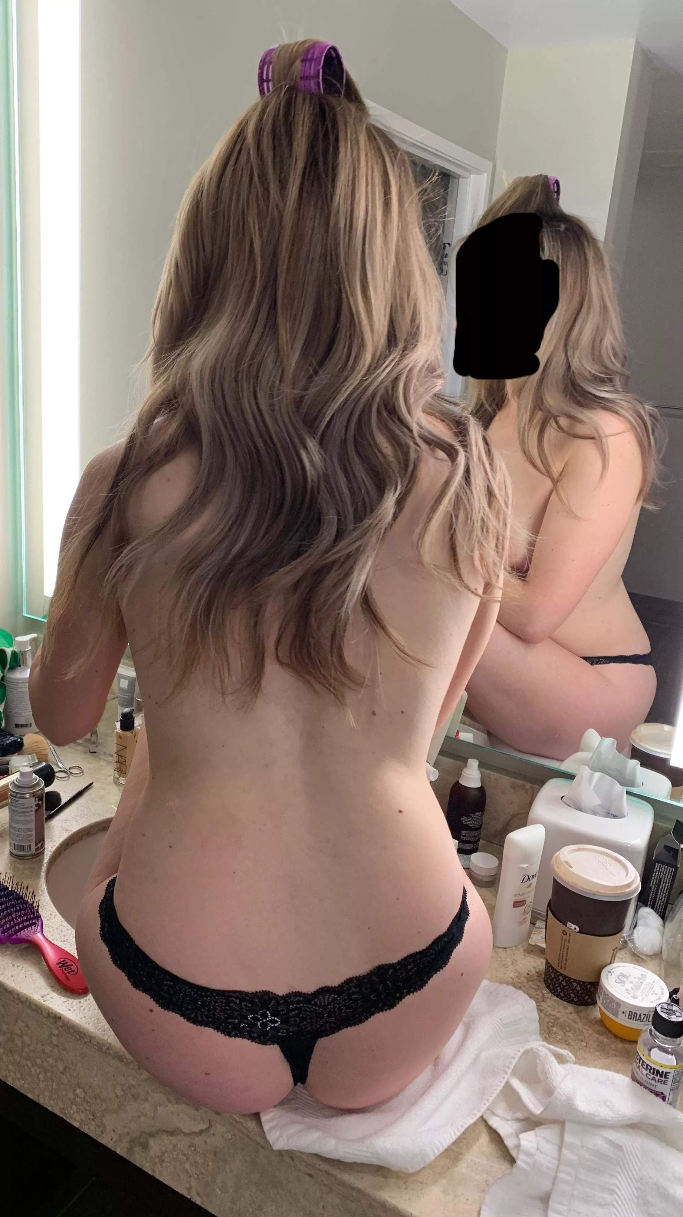 GF’s black lace thong