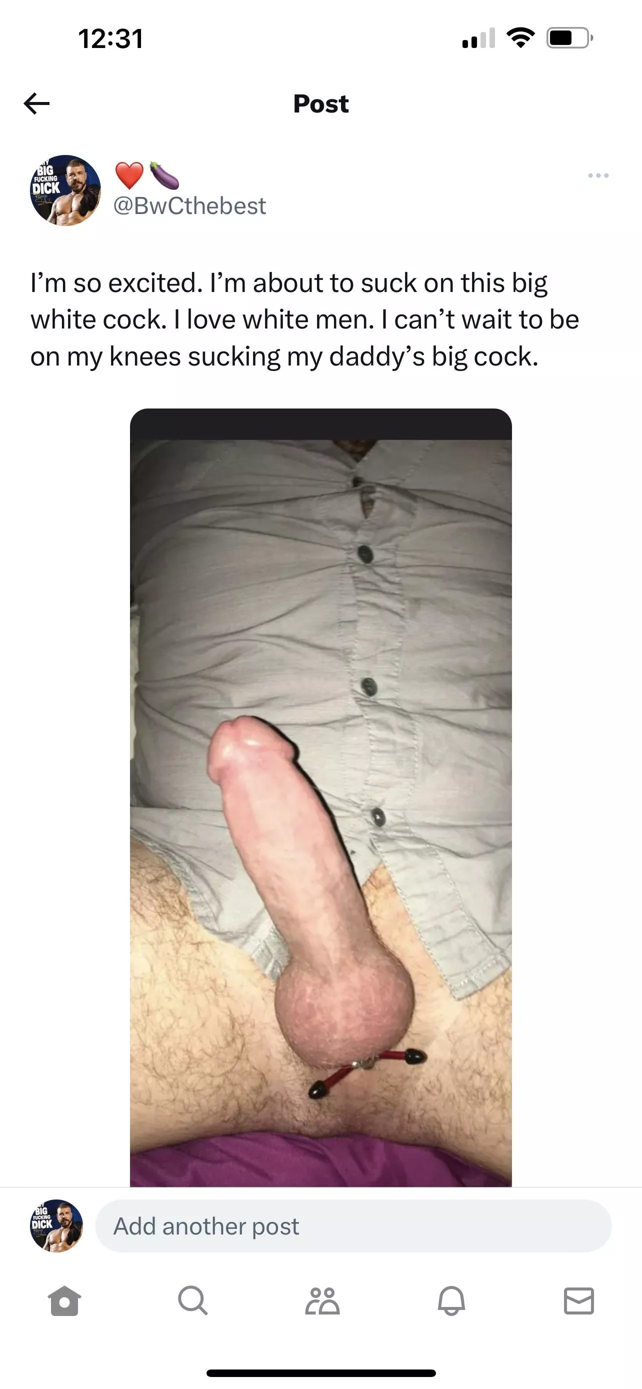 I’m so excited I’m about to suck cock