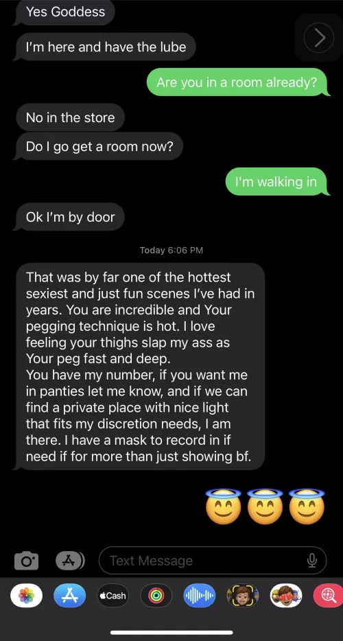 My cock slut praised me for the experience of being my fuck toy 😌