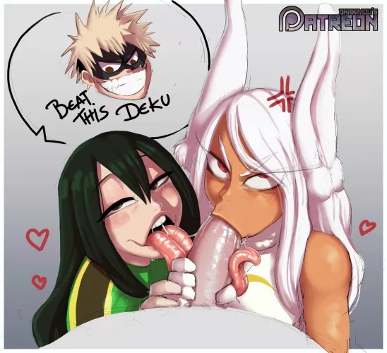 Asui and Miruko with Bakugo (Darkminou)