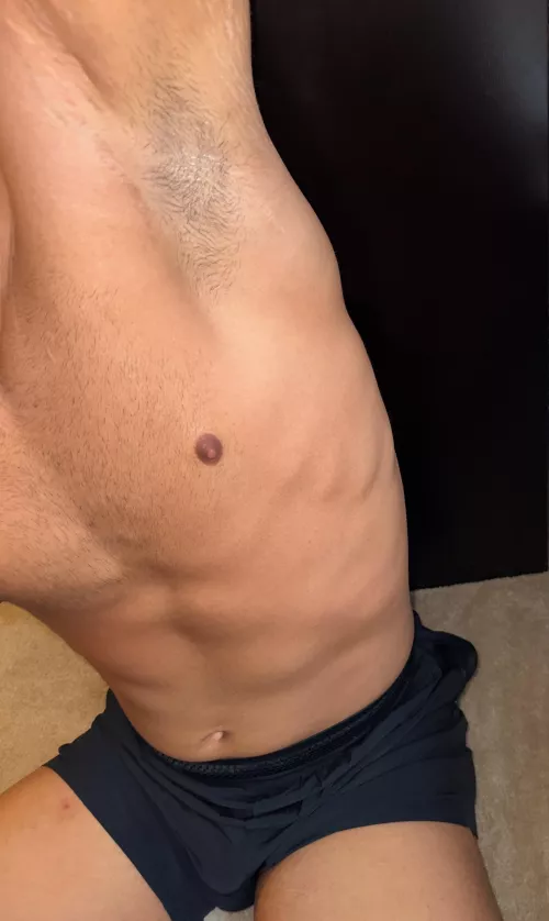 My pits are glistening with sweat