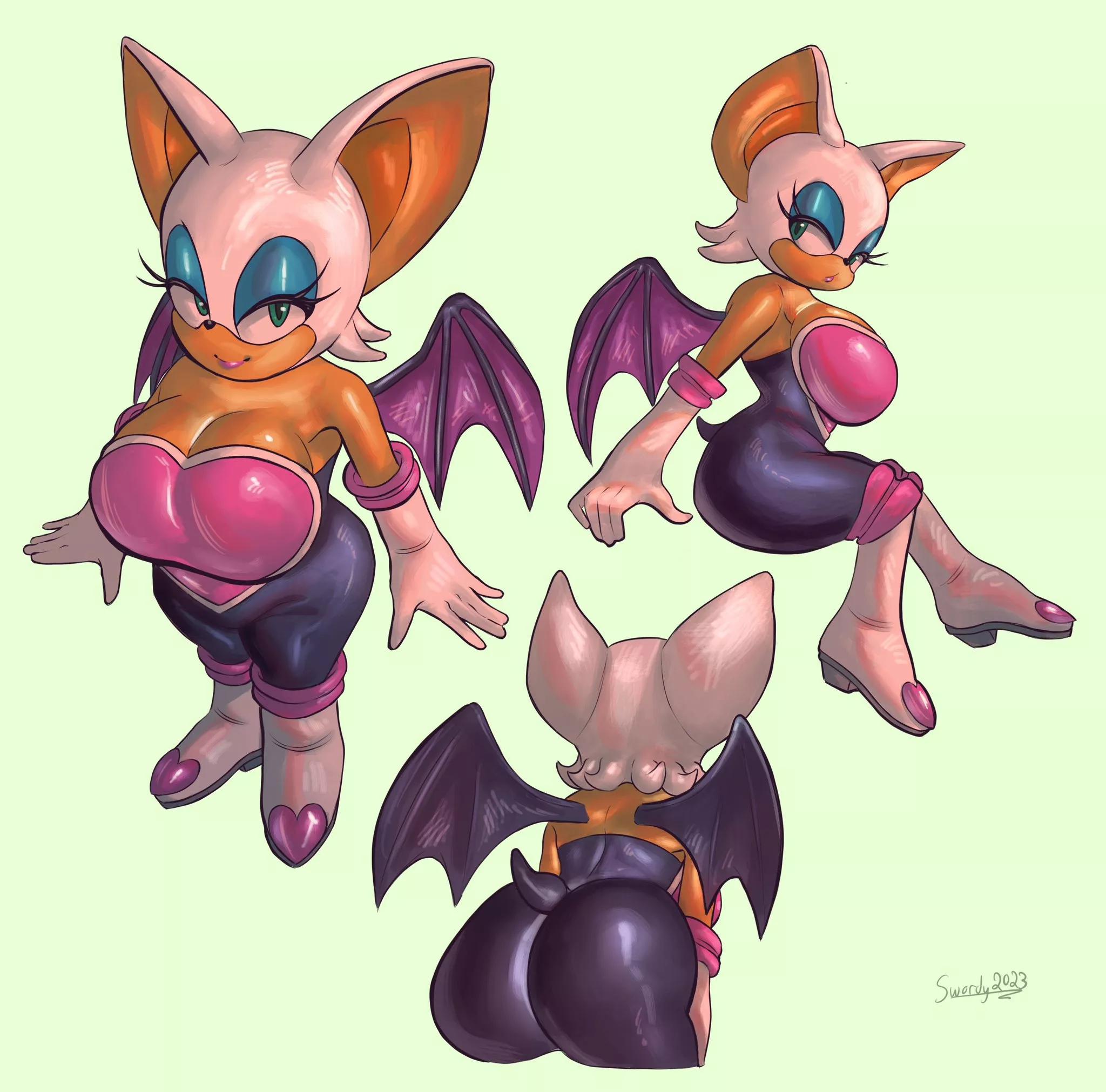 Rouge's physics were quite something back in the day (@SwordyDaWordy)
