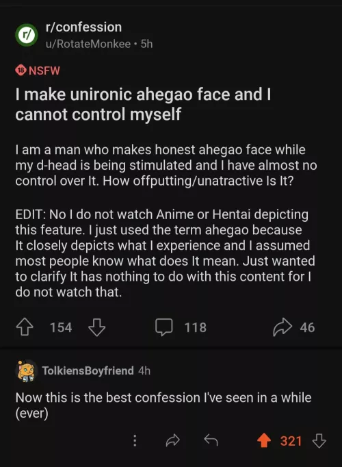 Accidentally hot confession