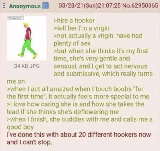 anon has his “first time”