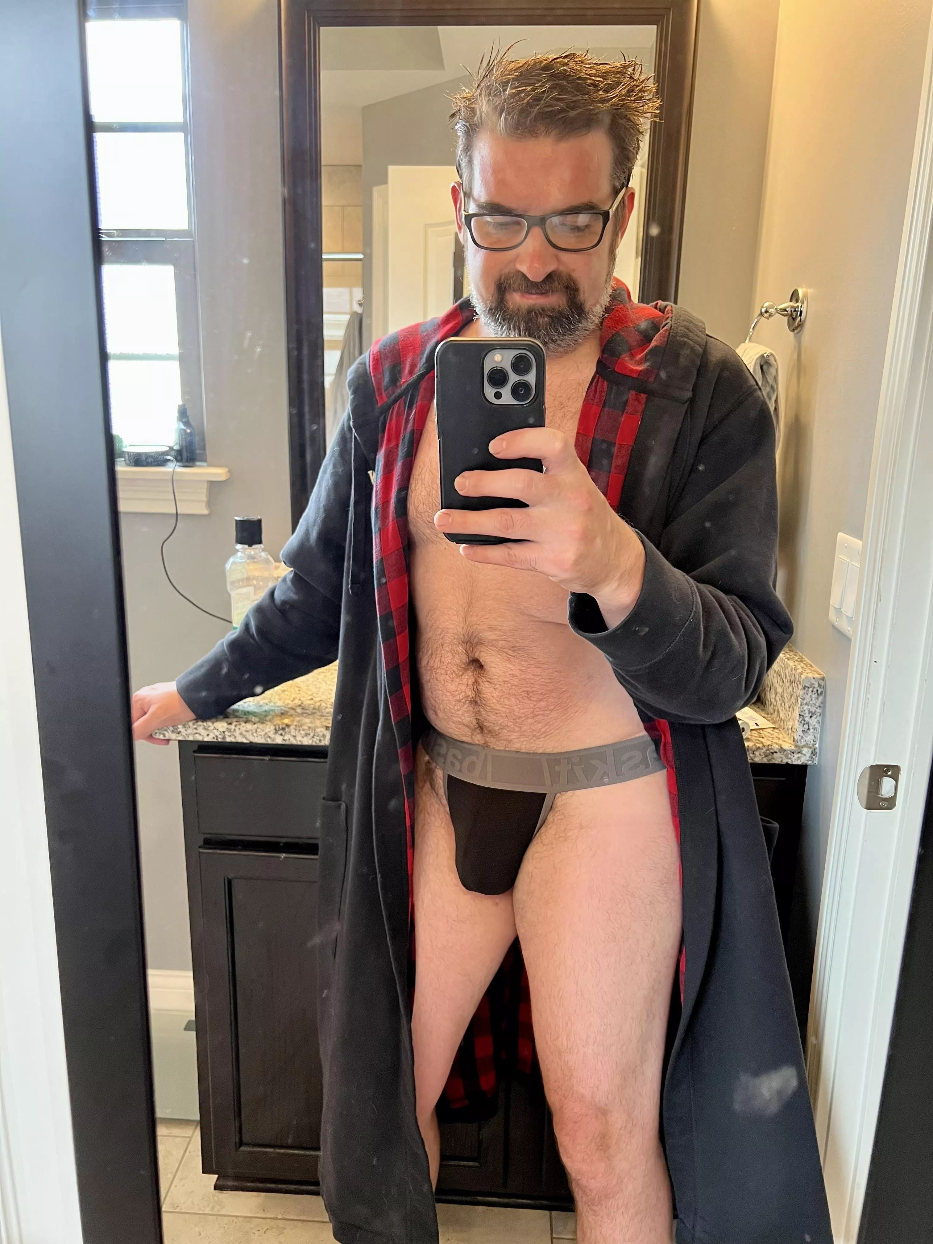 I love chilling in my underwear and a nice robe…how do I look haha? 🙂