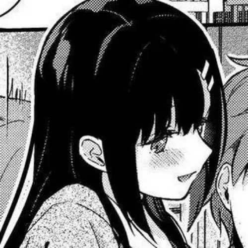 LF mono source; hair ornament, long black hair, bangs, blushing, 1boy, 1girl, cropped, face focus, jacket