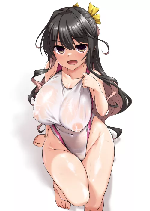 Naganami in a Transparent Competition Swimsuit