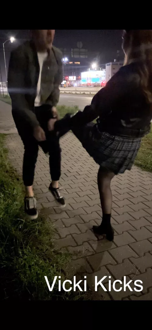 Public ballbusting in the city center🤭