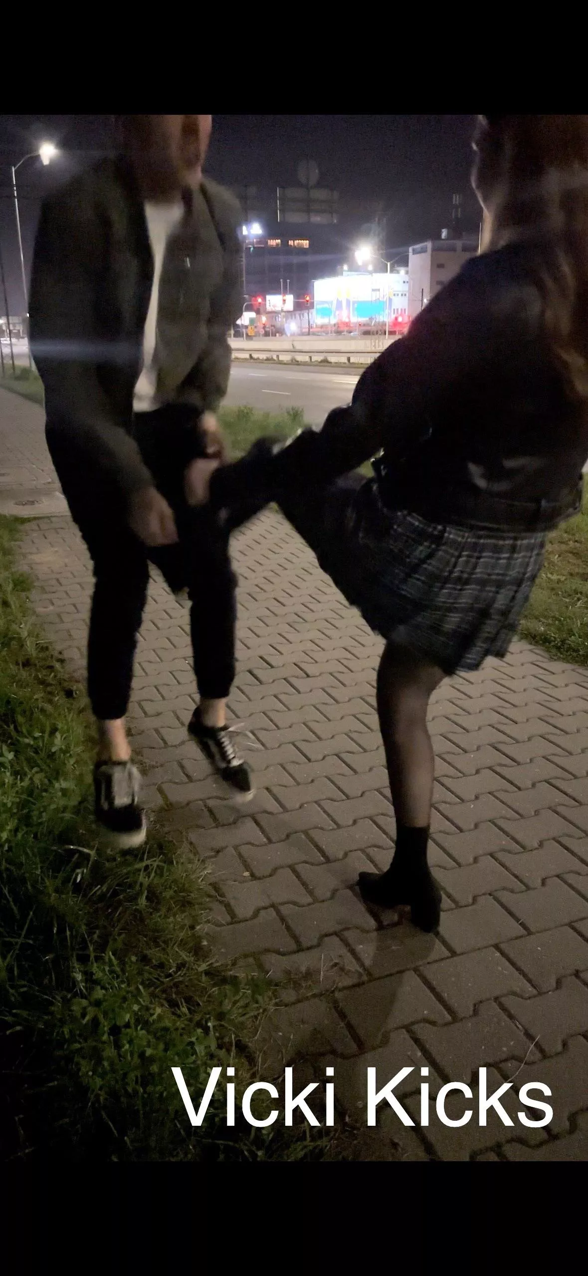 Public ballbusting in the city center🤭