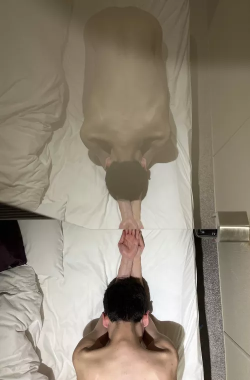 Striking a submissive pose