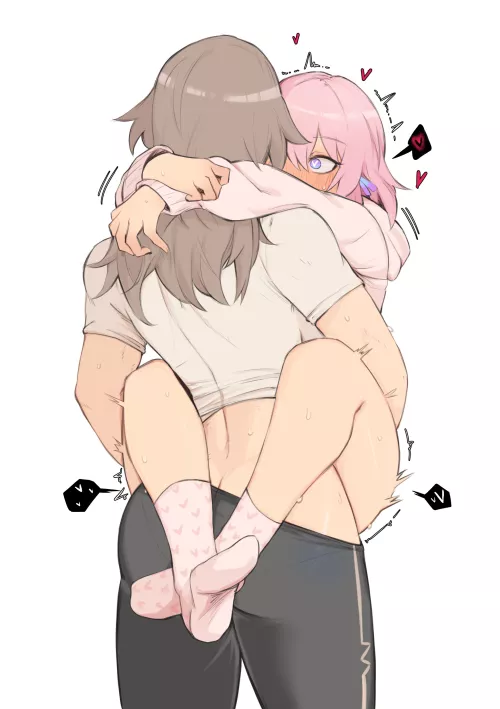 The fuck she shaking so much its only a hug