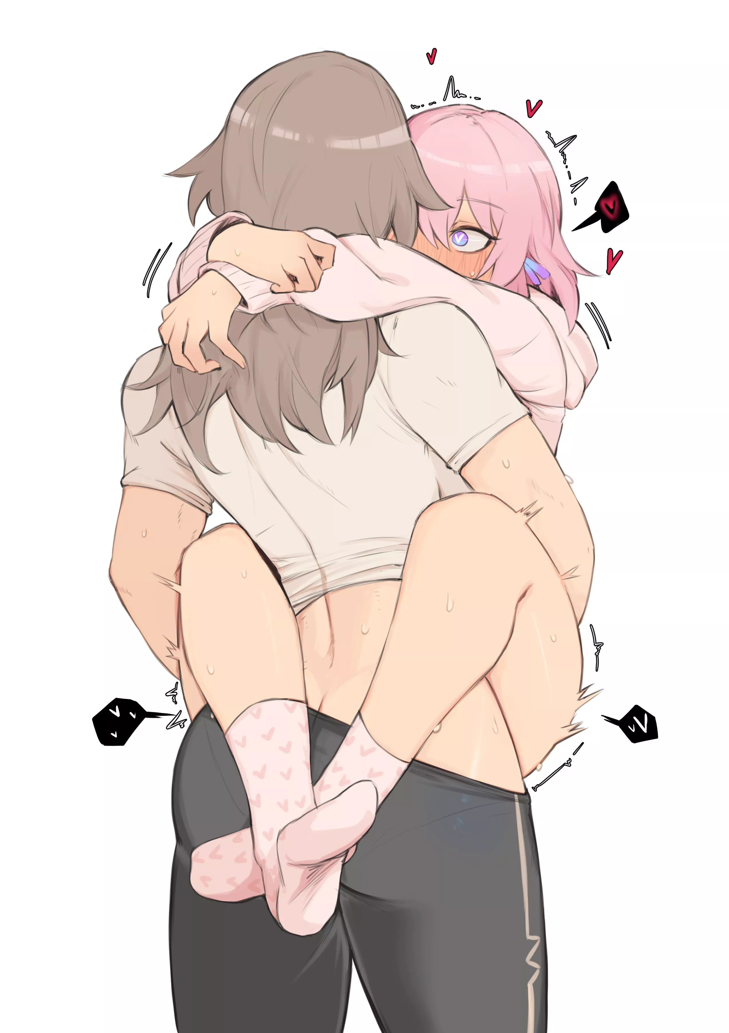 The fuck she shaking so much its only a hug