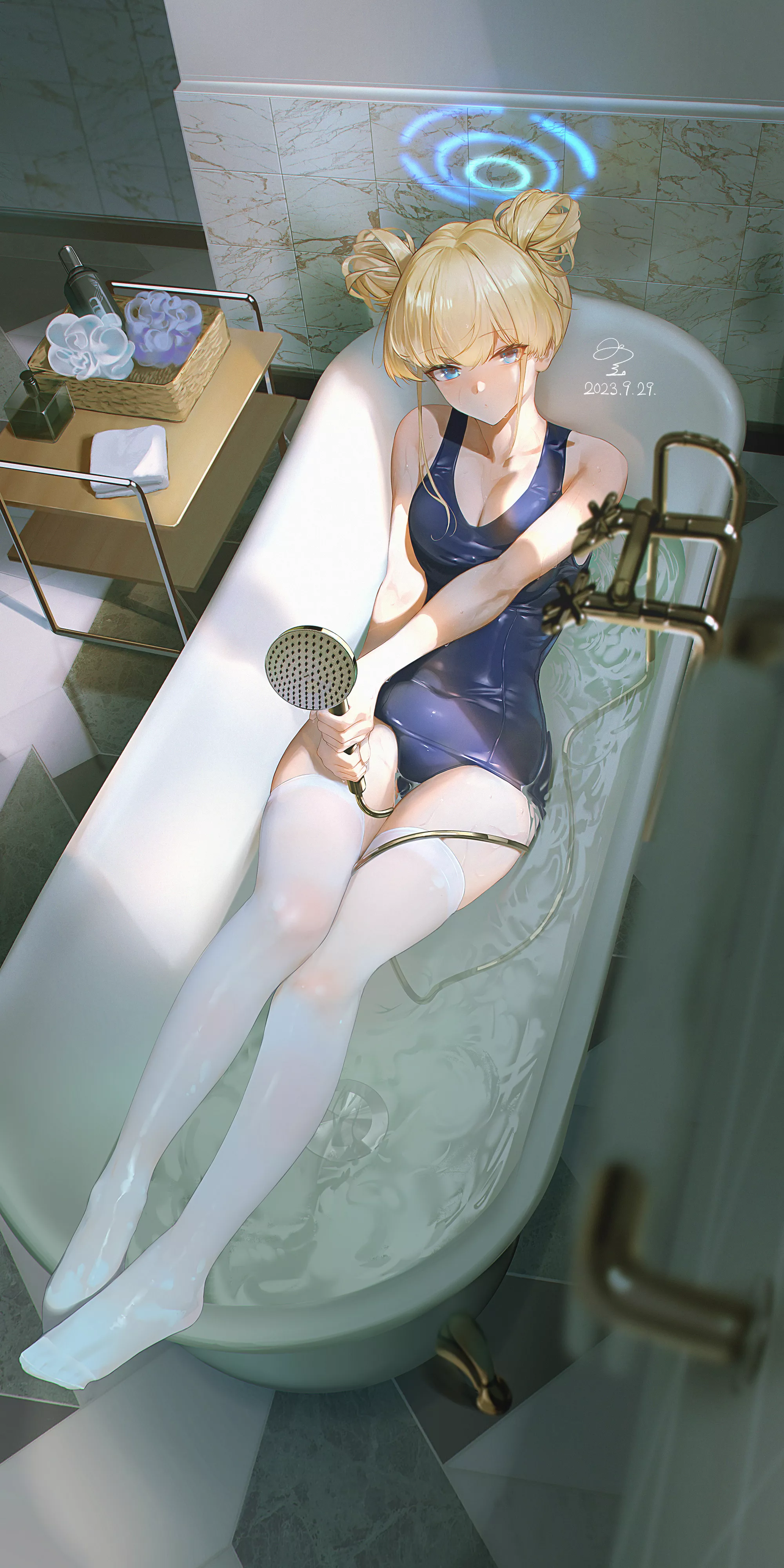 Toki in the bathtub [Blue Archive]