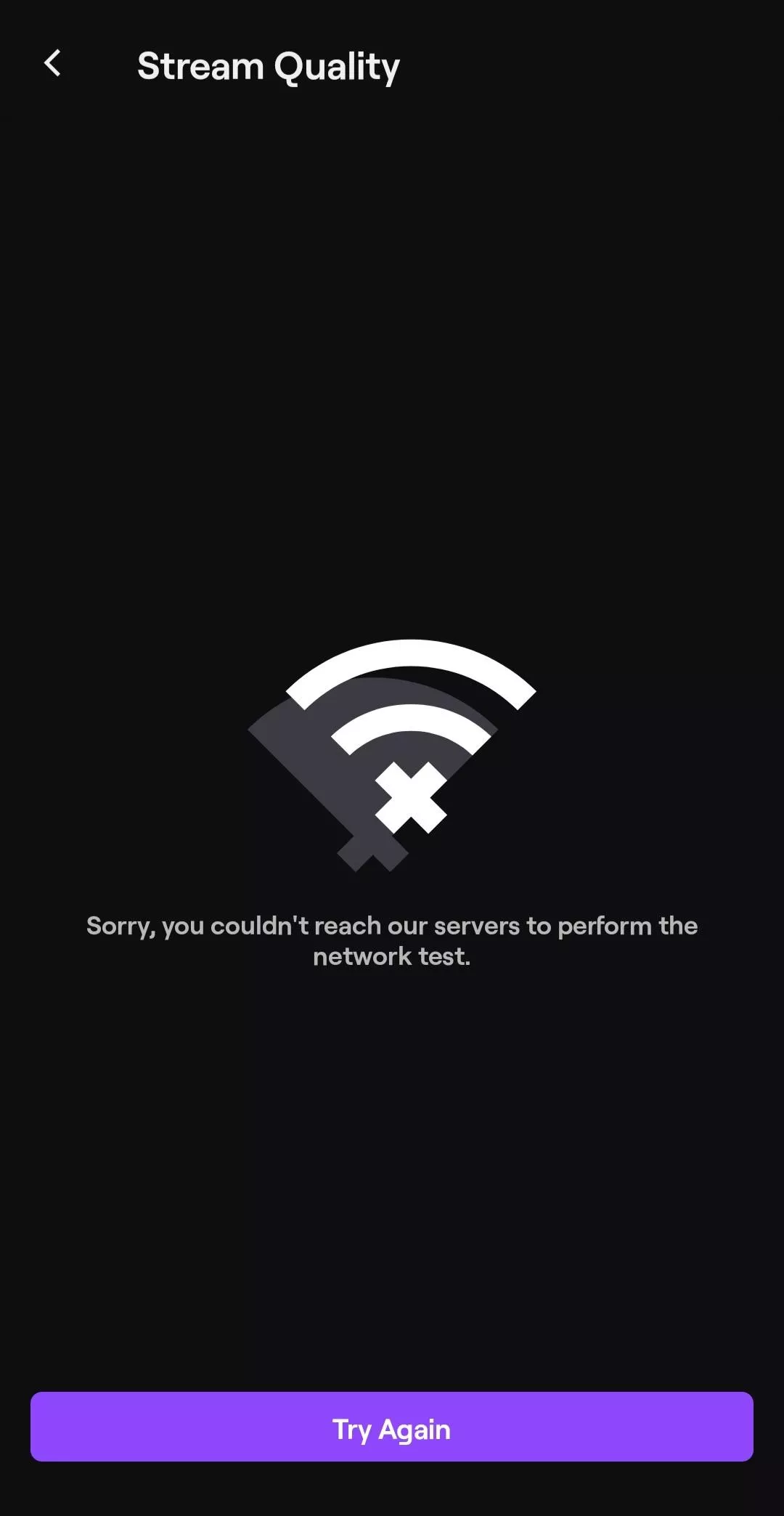 Twitch app server error, kind of. I'll fully explain in my comment.