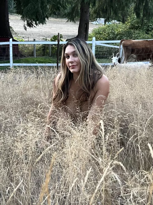 Out on the farm with no clothes..