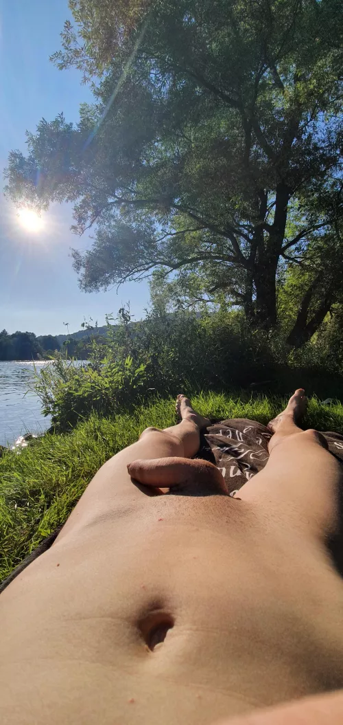 Enjoying the sun at the river.