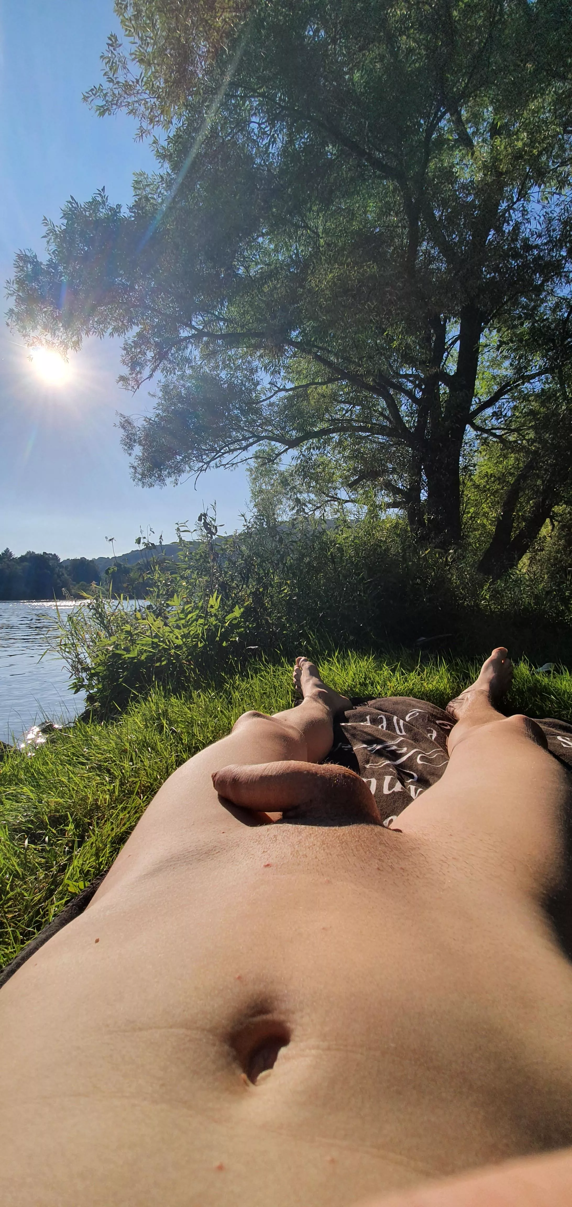 Enjoying the sun at the river.