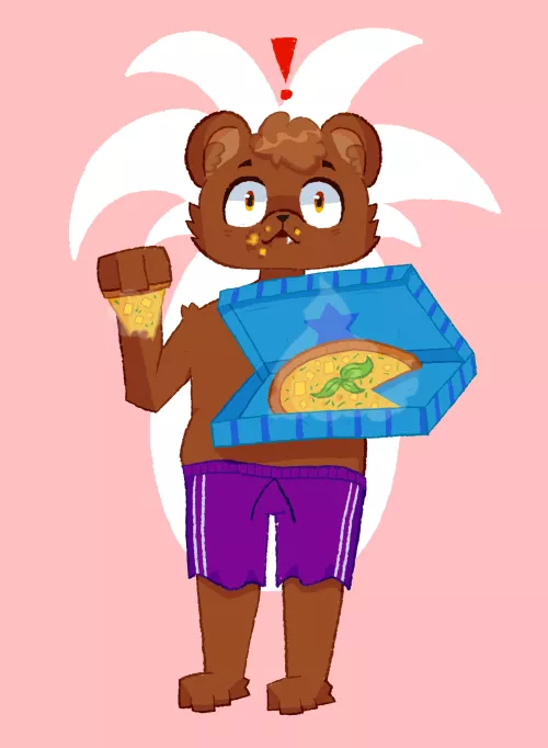 I admit, I like pineapple pizza... (art by me)