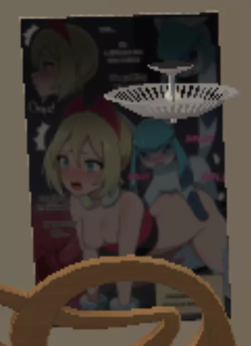 LF Color Source: 1girl, red face, yellow hair, blonde hair, doggystyle, sex with animal, pet, pokemon, Glaceon, blue furry