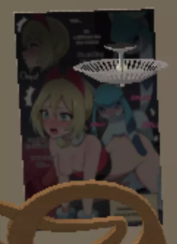 LF Color Source: 1girl, red face, yellow hair, blonde hair, doggystyle, sex with animal, pet, pokemon, Glaceon, blue furry