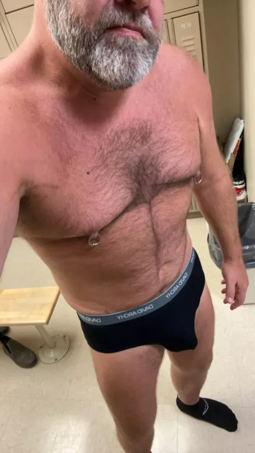 New David Archy in the work locker room