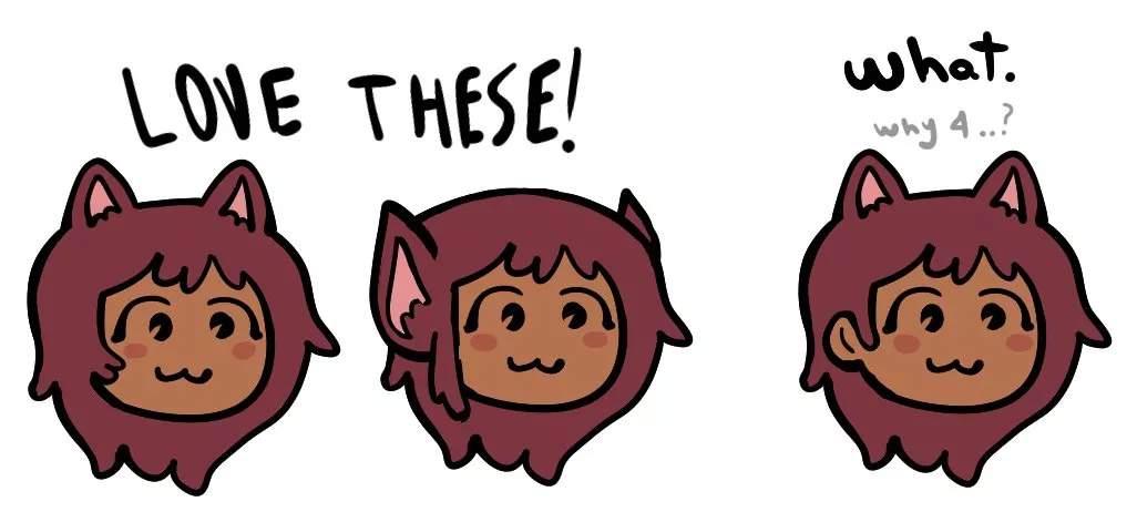 pondering the different anatomical structures of cat girls (@Kupadraws)