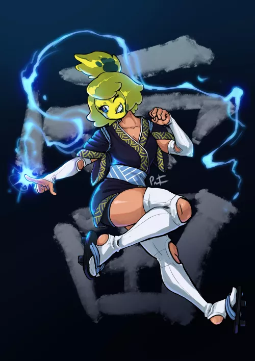 Yoki an energetic slime girl(oc) - by me