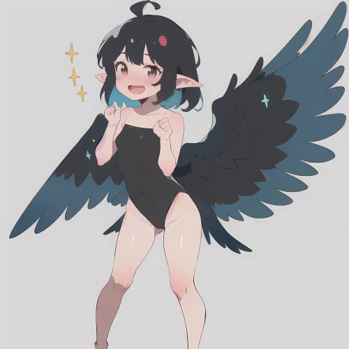 Excited Harpy Girl